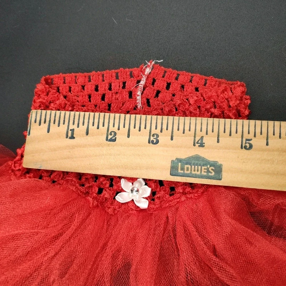 Dog Tutu Hot RED Skirt Elastic Waist Small-Dog-Types Sm-Size SEQUIN SPARKLE‎
